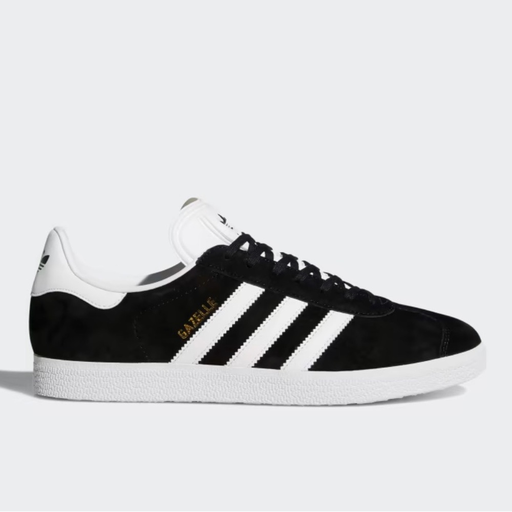 adidas Gazelle Black & White Suede Sneakers